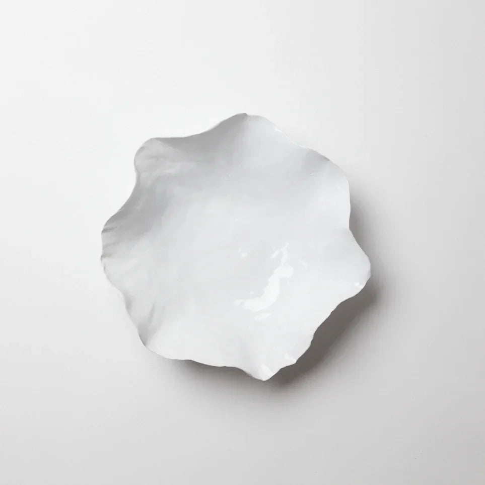 Claire medium white handmade ceramic bowl by Olsson & Jensen from above