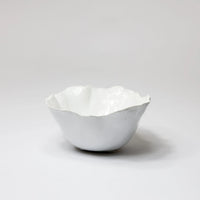 Claire mini white handmade ceramic bowl with a wavy rim by Olsson & Jensen