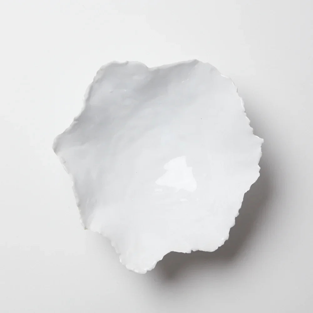 Claire small white handmade ceramic bowl by Olsson & Jensen from above