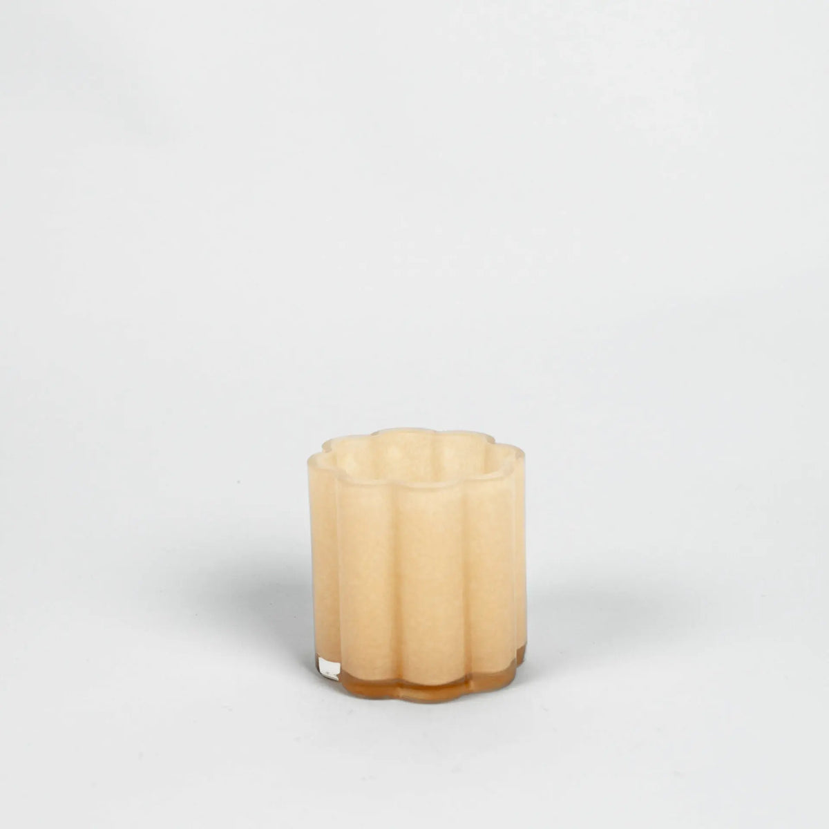 Clara 10 cm beige glass flower votive by Olsson & Jensen on a white background