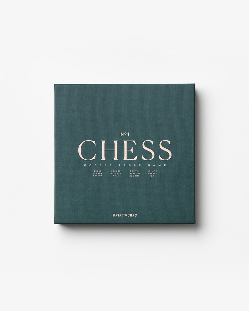Closed coffee table chess box in green