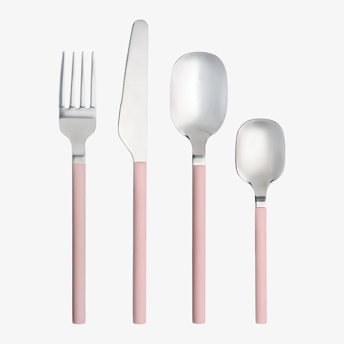 Close-up of Confetti 16 piece candyfloss cutlery set by Aida