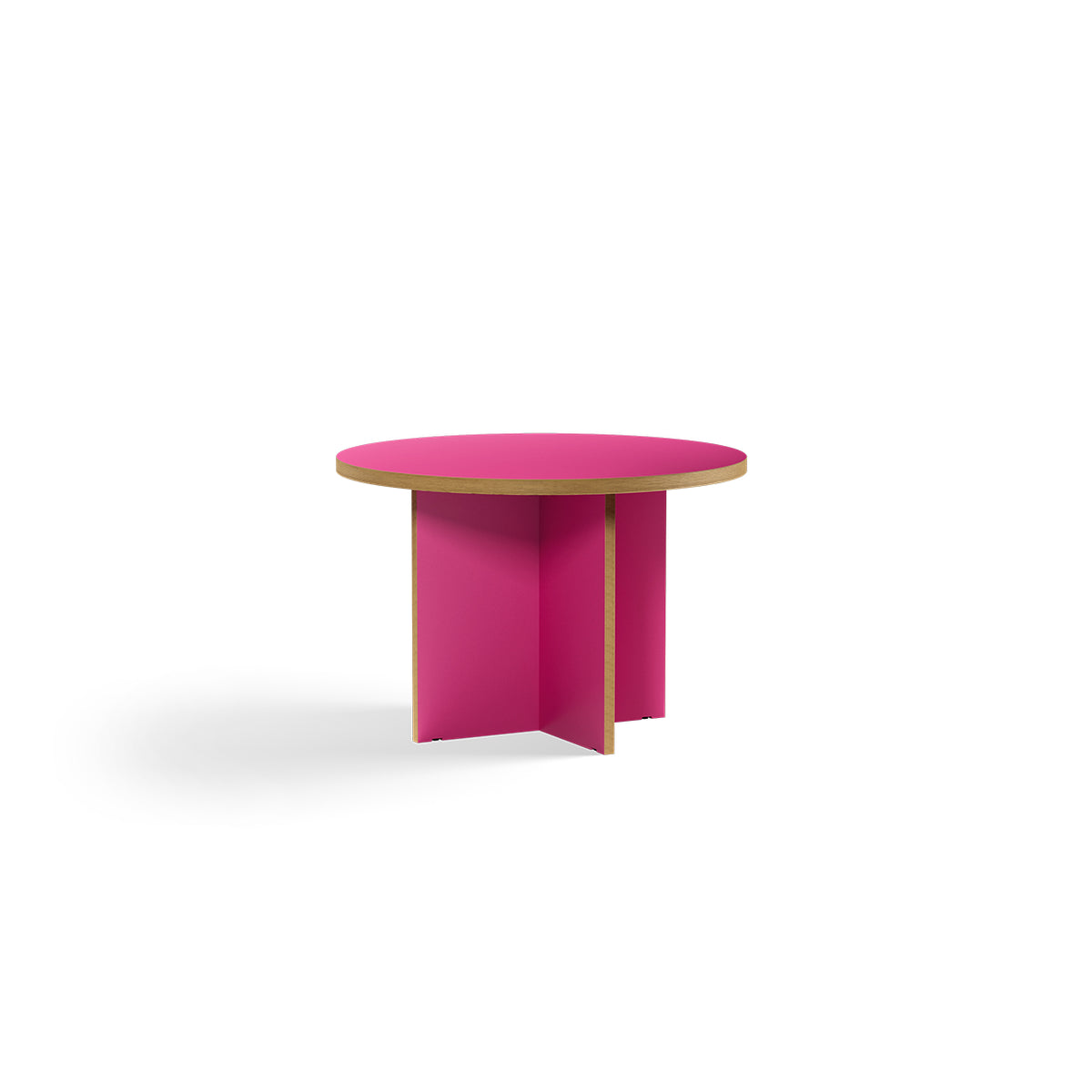 pink HKLIVING round dining table 110cm styled with dining chairs for a calm modern kitchen corner