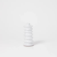Dana wavy white glazed terracotta candlestick by Olsson & Jensen