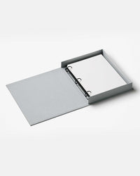 open A Star Is Born baby album in grey showing white photo pages
