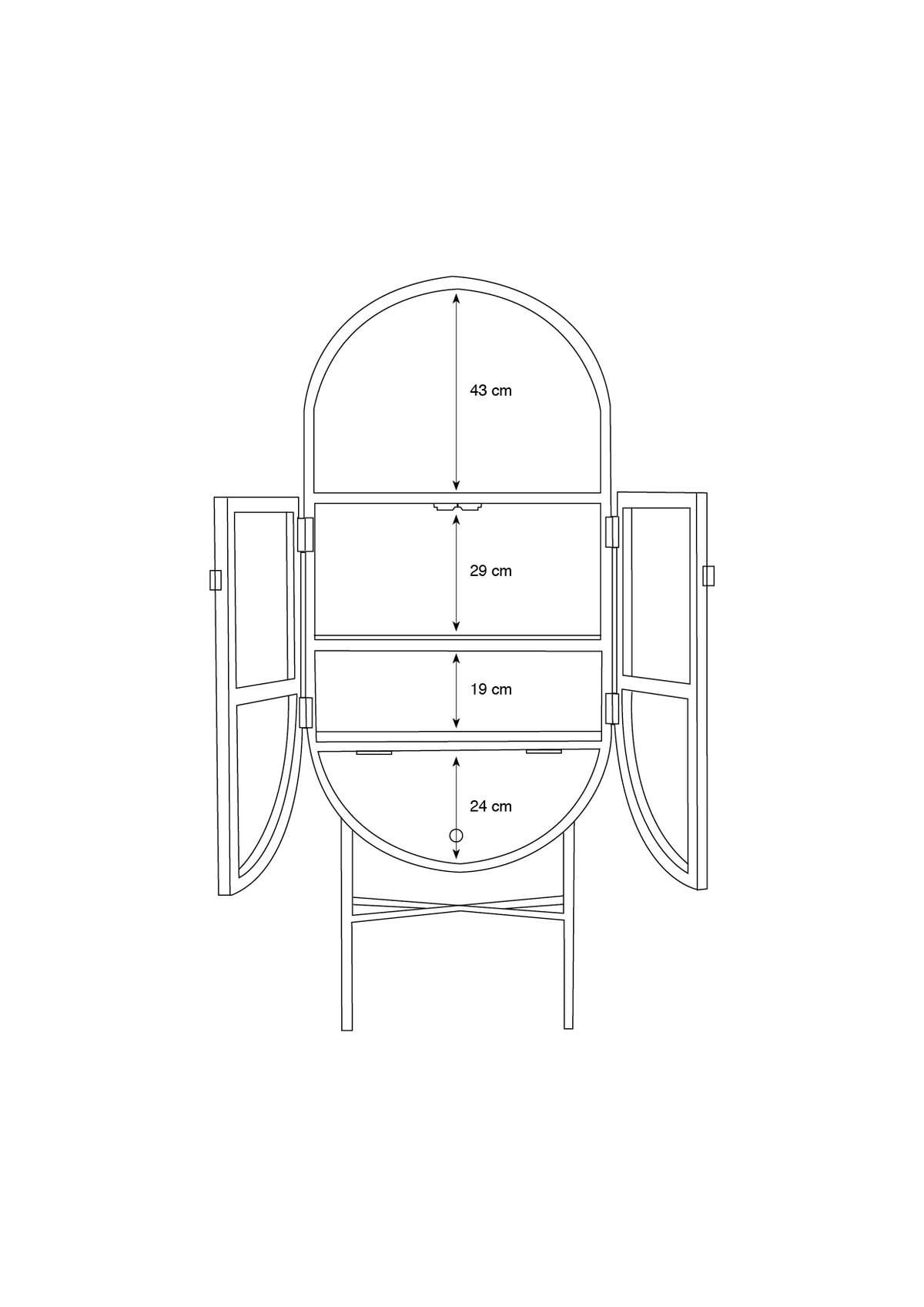 Retro Oval Webbing Cabinet Grey/Green hkliving