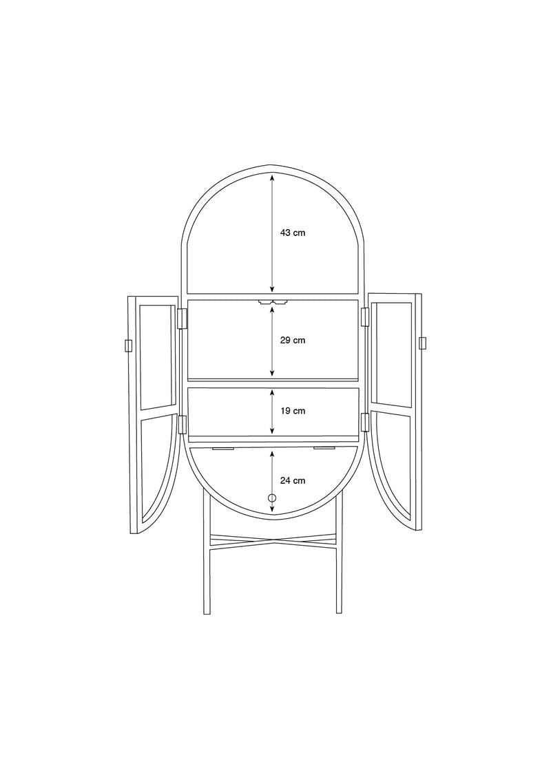 Retro Oval Webbing Cabinet Grey/Green hkliving