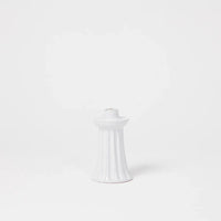 Ditte short white glazed terracotta candlestick by Olsson & Jensen