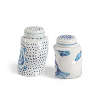 Seletti Diesel Living DOTS & GINGER spice shakers with quirky blue patterns

