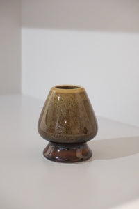 close up of eco green kusenaoshi matcha whisk holder
