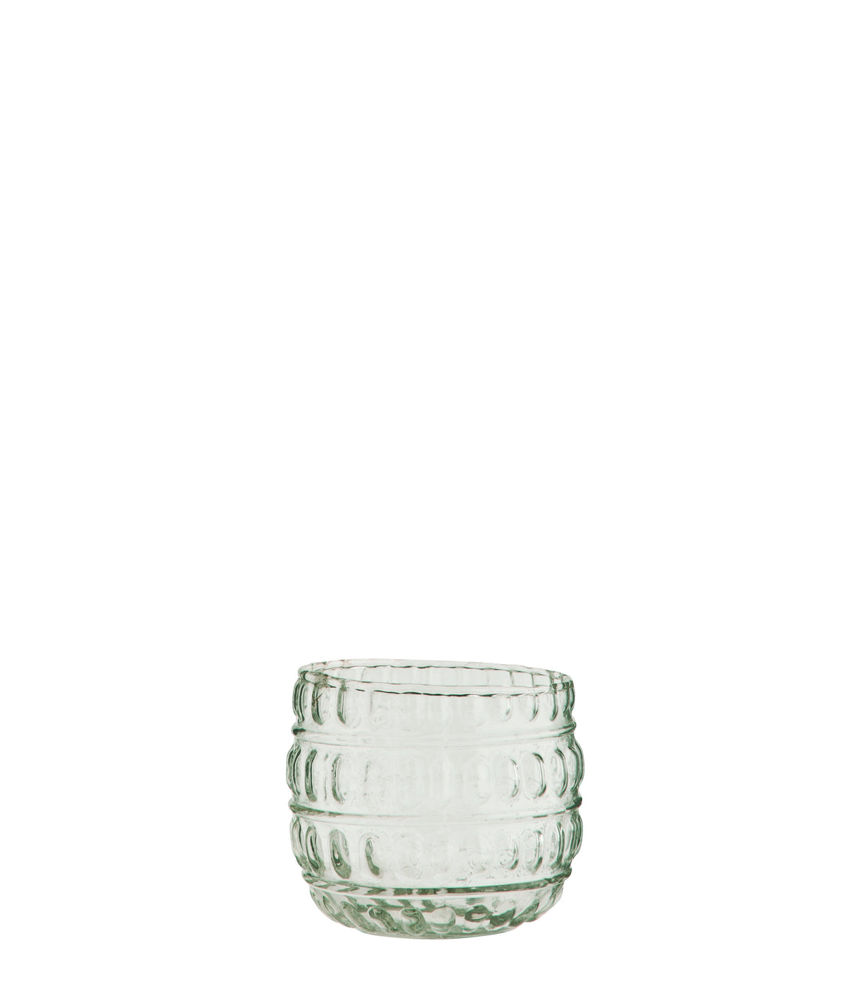 clear drinking glass with textured dot pattern – handmade everyday tumbler
