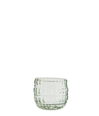 clear drinking glass with textured dot pattern – handmade everyday tumbler
