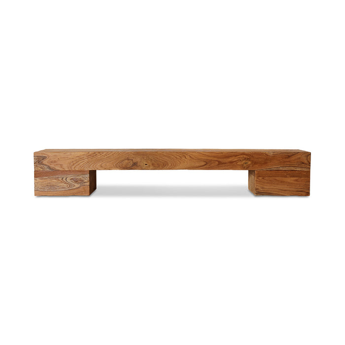 Teak Lowboard Block – Minimalist Wooden Media & Storage Unit by hkliving