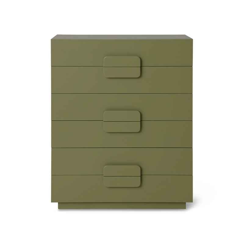 Spacious Drawer Cabinet – Army Green Wooden Storage Unit by hkliving