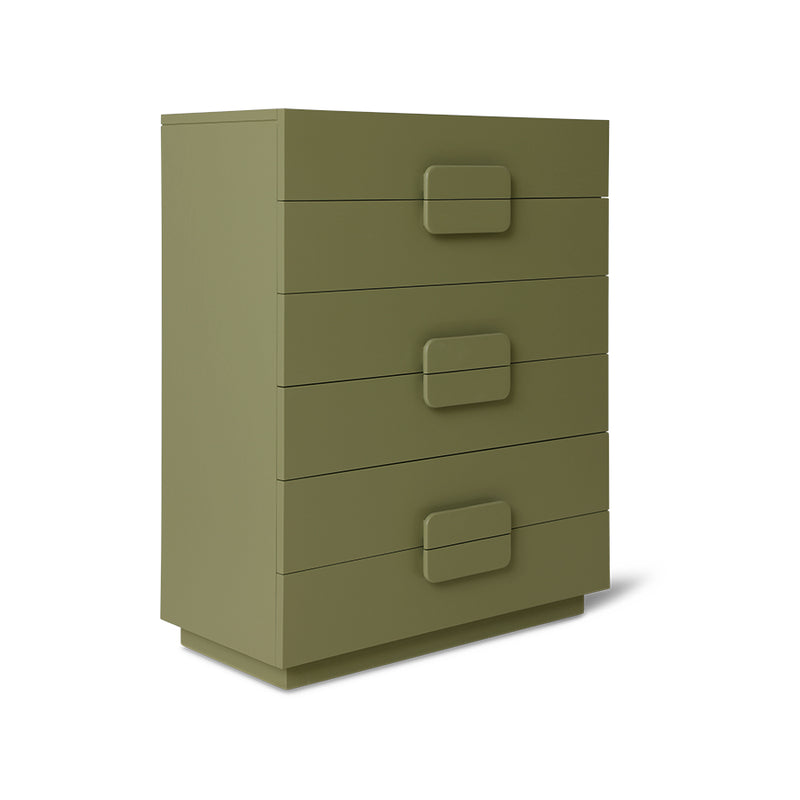 Spacious Drawer Cabinet – Army Green Wooden Storage Unit by hkliving