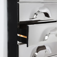 hkliving Chest of 6 Drawers – Chrome Special (Space-Age Inspired Storage Cabinet)