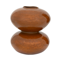 Foss large stacked double vase in glossy burnt orange by Urban Nature Culture