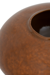 Close-up of the Foss vase's opening and glossy reactive glaze