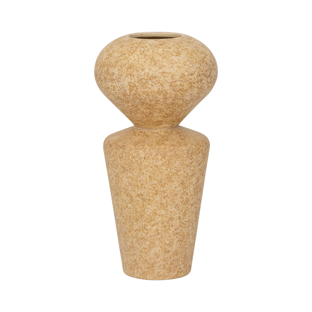 Freja vase with a rounded top on a tapered base, in sand by Urban Nature Culture