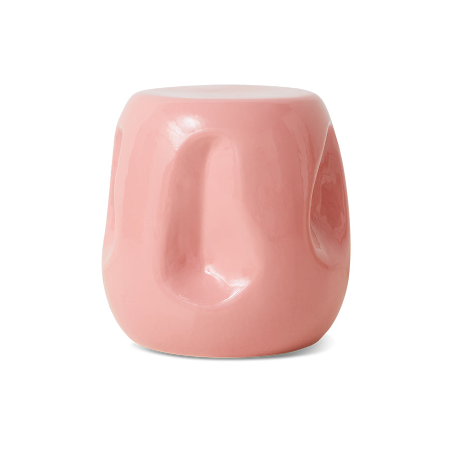 Pink Ceramic Side Table, Coral, Currents by hkliving