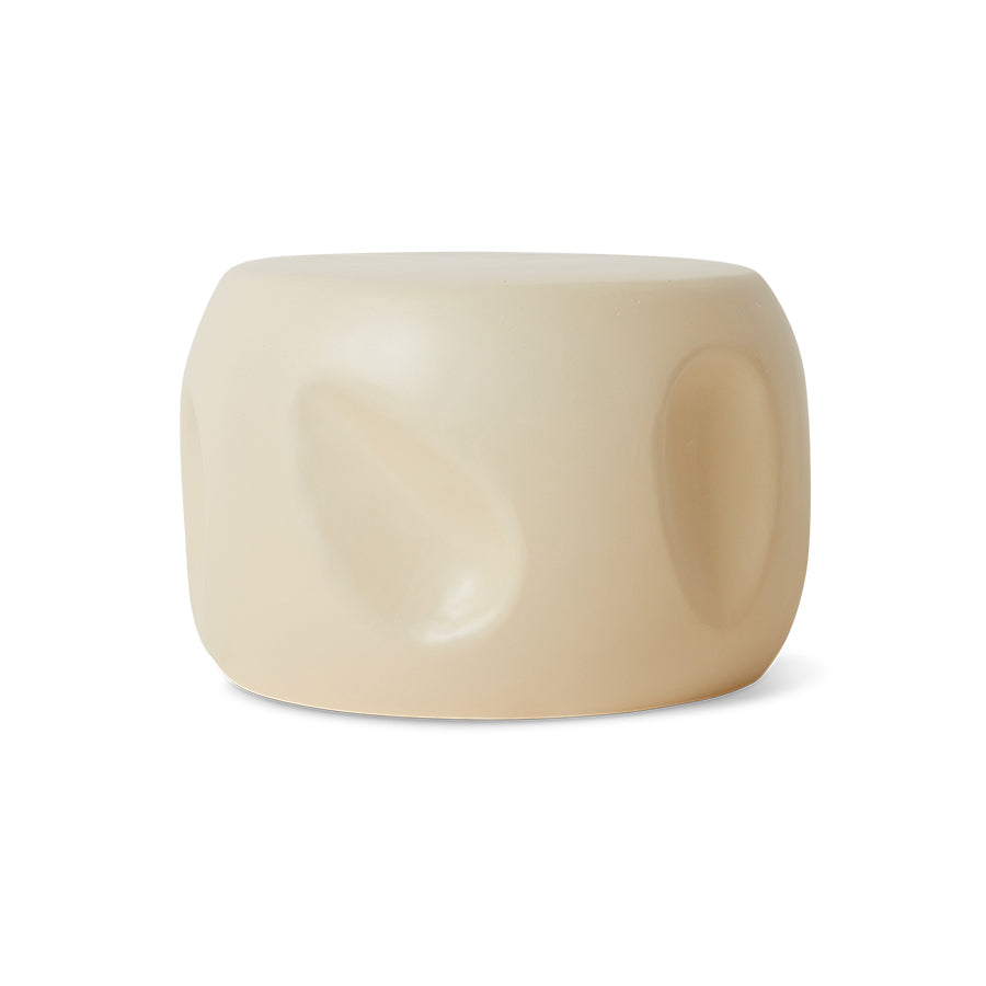 Cream Ceramic Side Table, Shell, Currents by hkliving