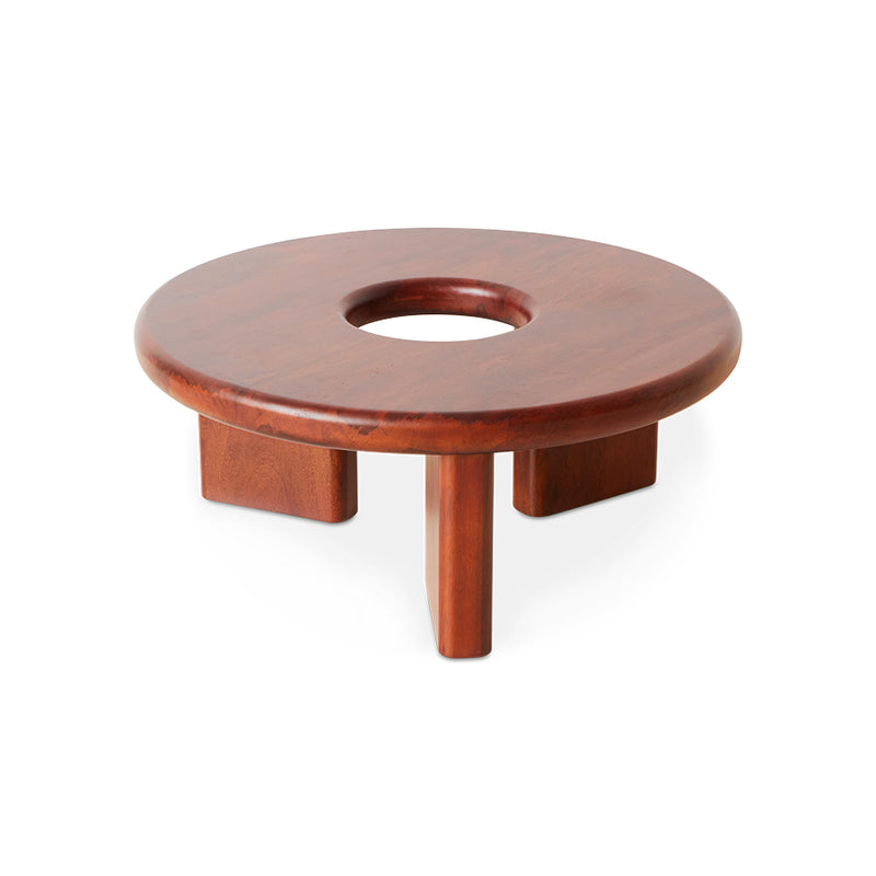 85cm Circular Conversation Cofee Table in Deep Mango Wood by hkliving