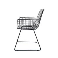 Metal Wire Chair with Arms by hkliving Available in Silver, Brass, and Black