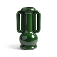 Playful Dutch design vase in glossy green finish