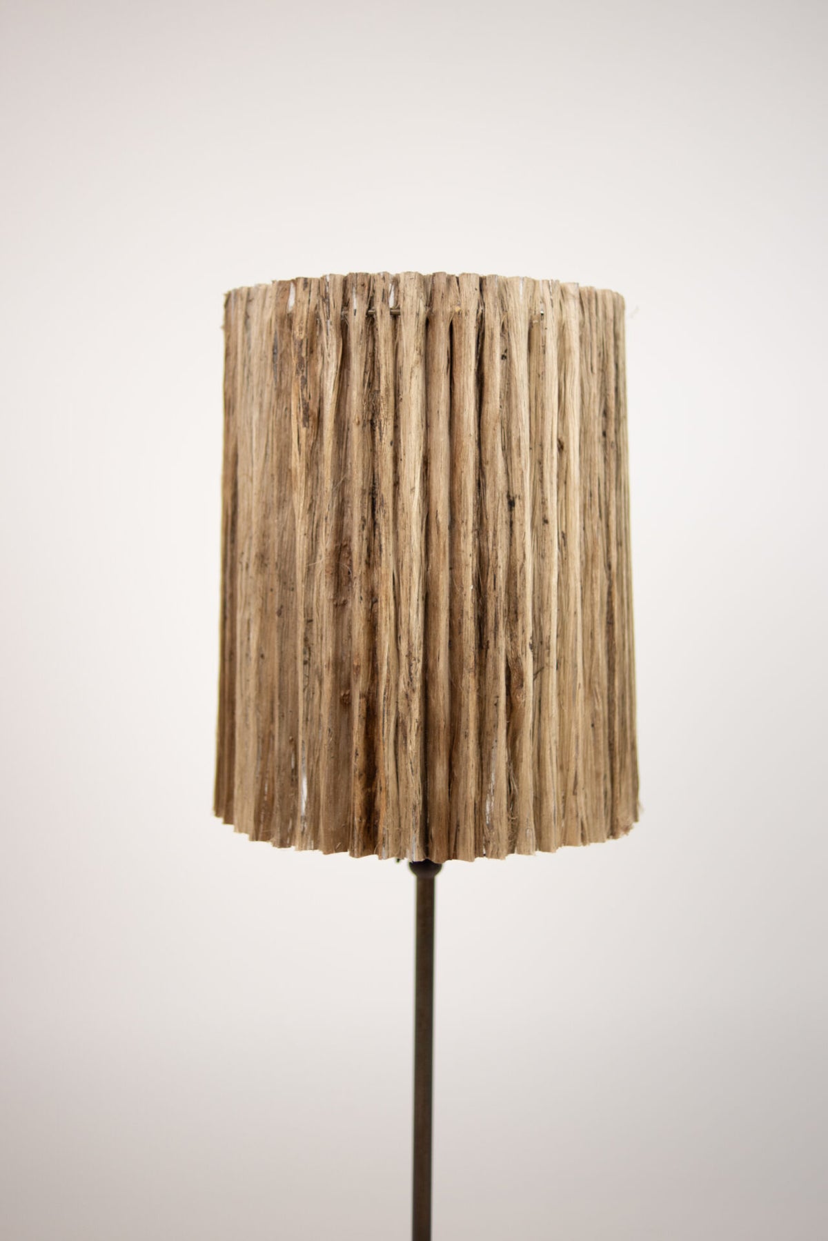 Goa natural jute fibre cylinder lamp shade by Olsson & Jensen on a floor lamp