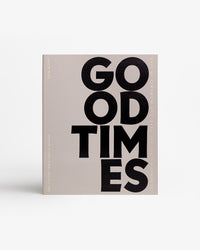 Angled view of Good Times photo album standing upright