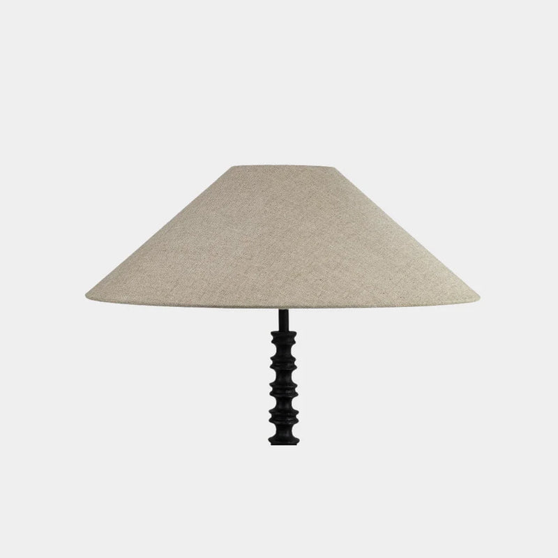 Grace large natural cotton cone lamp shade by Olsson & Jensen shown on a lamp base