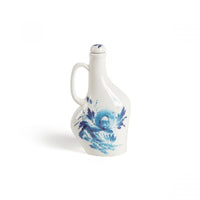 Seletti Diesel Living HANA seasoning bottle with blue floral motif and quirky shape

