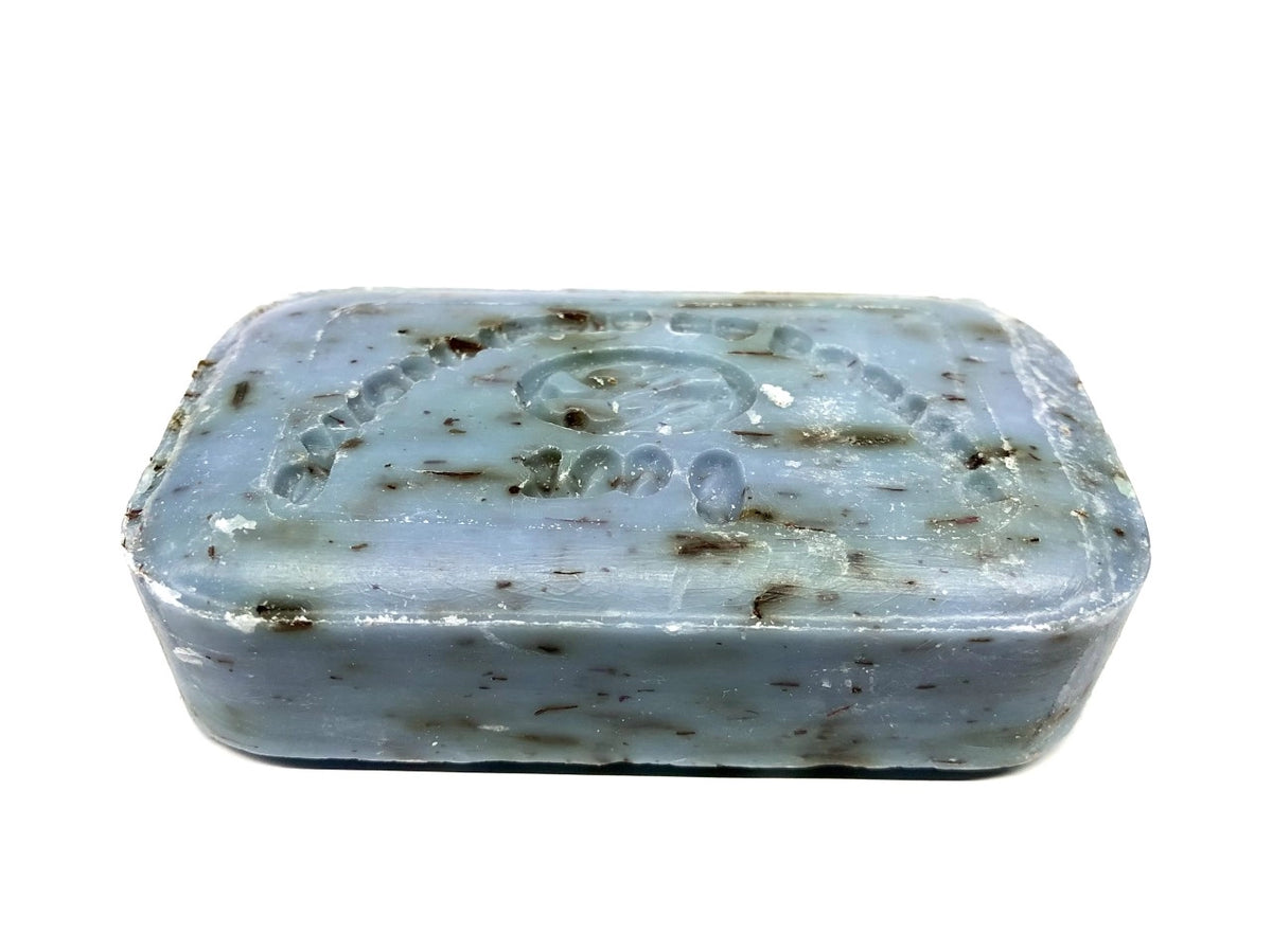 Handmade lavender natural soap with crushed flowers from Provence