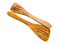 Eco-friendly olive wood spatula safe for non-stick pans