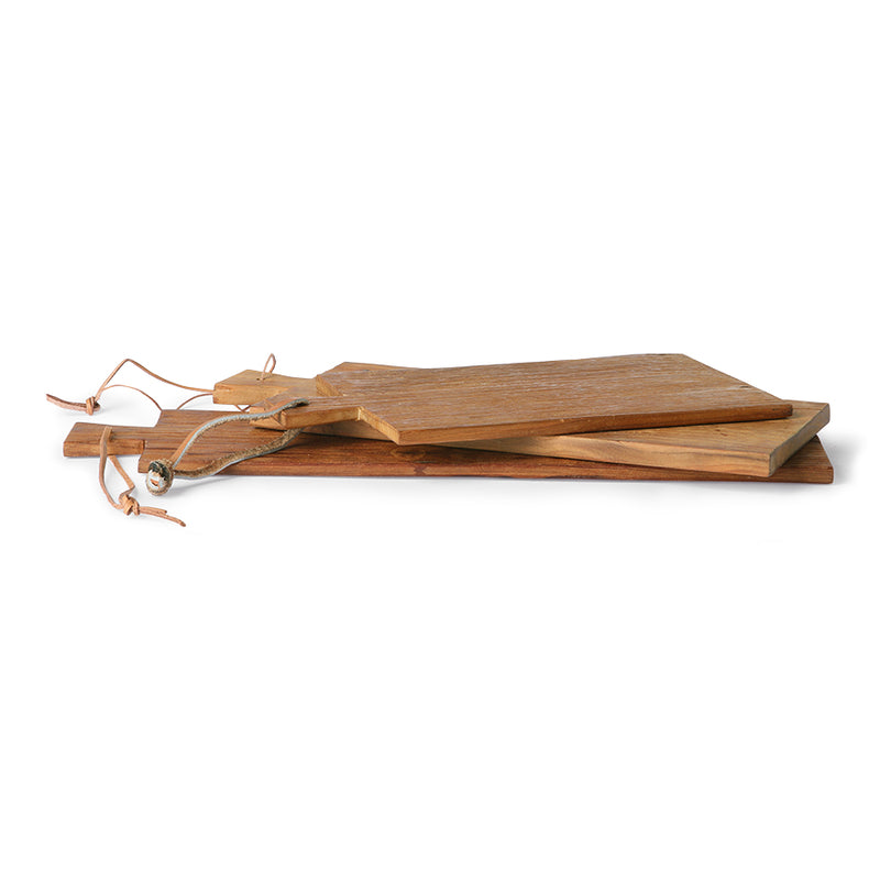 hkliving Bread Board Set â€“ Reclaimed Teak Wooden Boards (Set of 3)