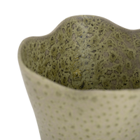 Looking into the Haru vase's wavy rim and speckled interior