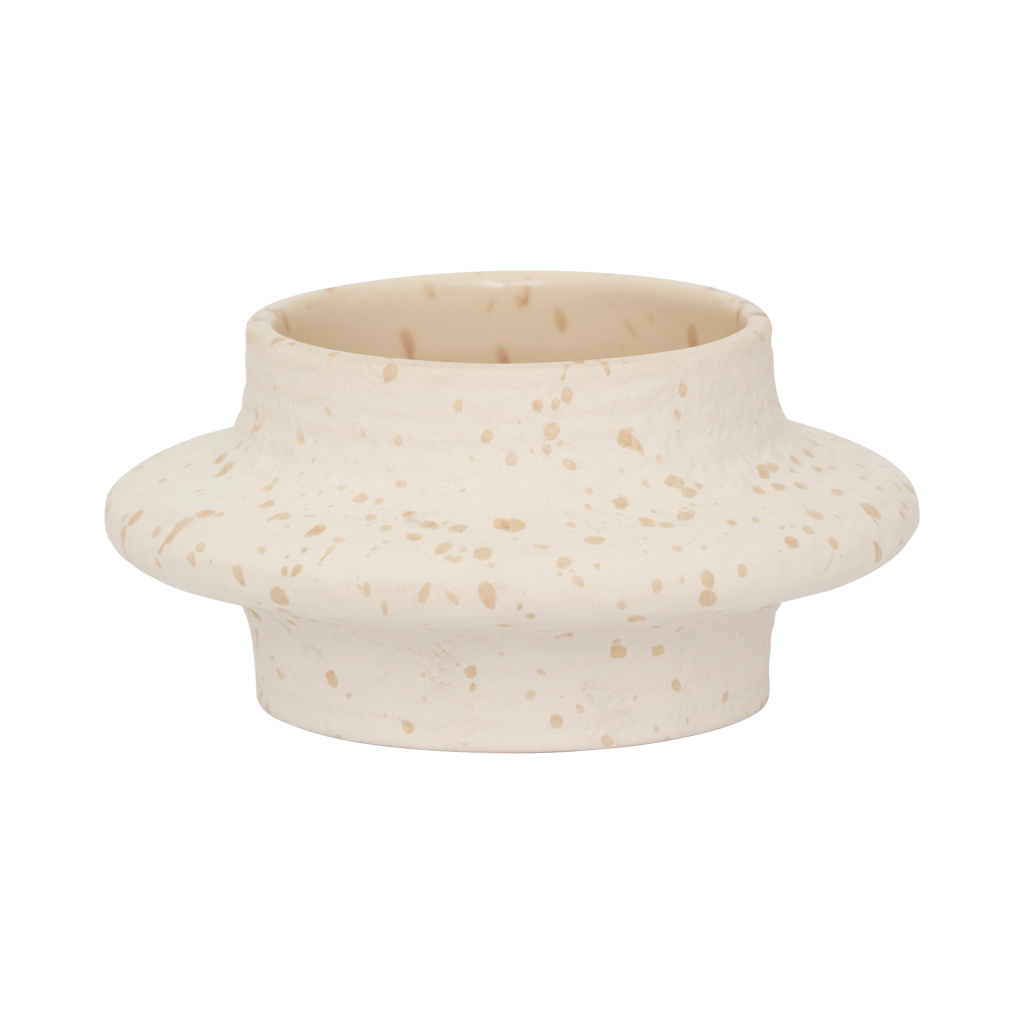 Hea XL tealight holder in speckled off-white by Urban Nature Culture