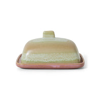 HKLIVING 70s Ceramics butter dish Skyline – front view with lid on