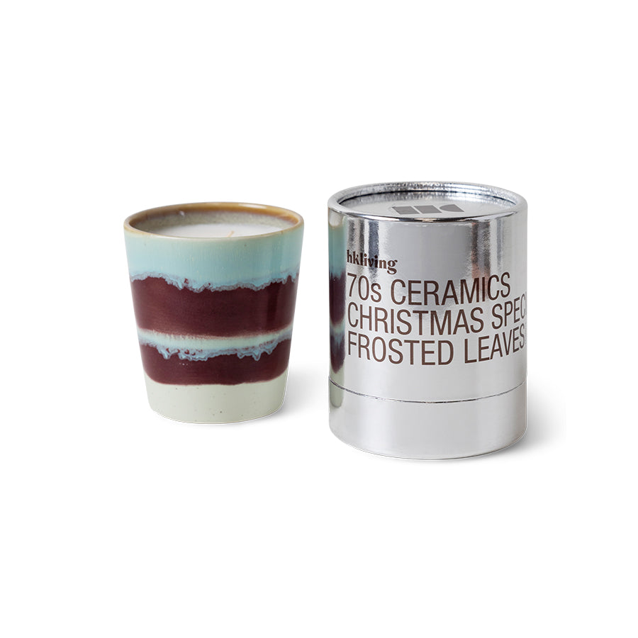 HKLIVING Frosted Leaves candle with silver Christmas Special packaging