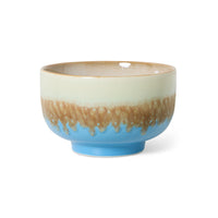 azure blue 70s ceramic noodle bowl by hkliving on white background
