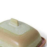 Detail of reactive glaze on HKLIVING 70s Ceramics Skyline butter dish lid