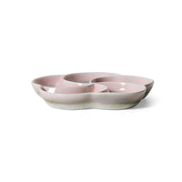 side profile of HKLIVING 70s ceramics snack tray muse showing shallow depth and sculptural form

