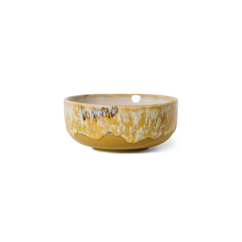 70s ceramics sunbeam tapas bowl by hkliving with reactive glaze
