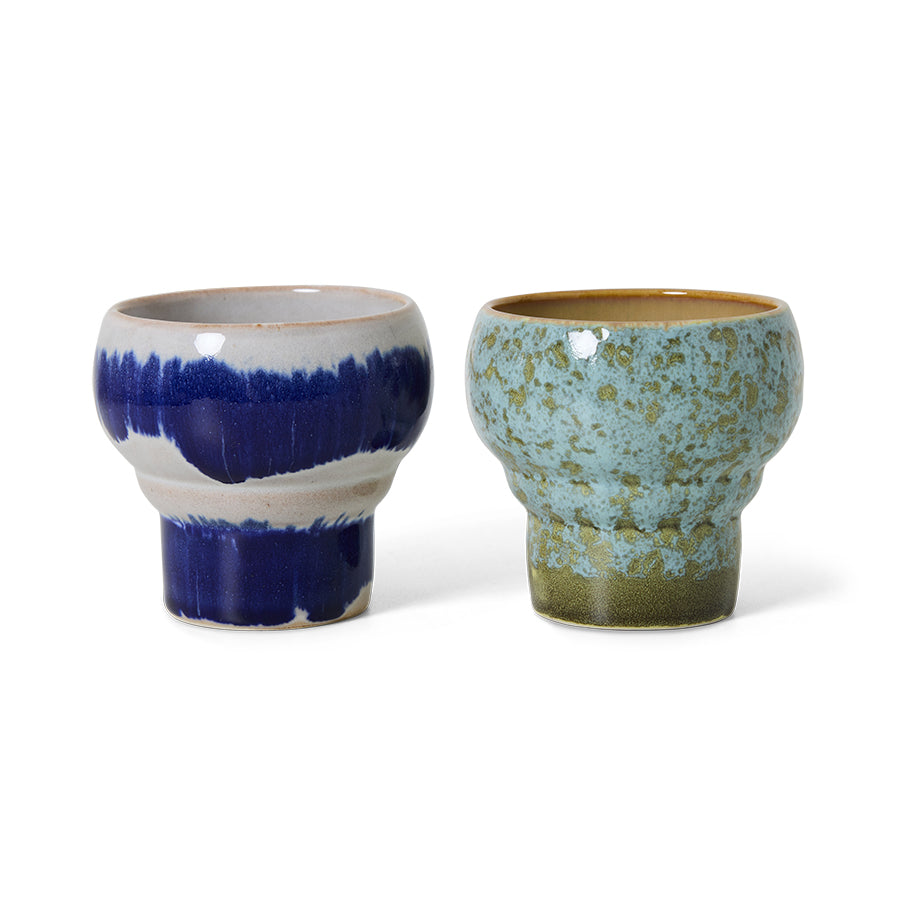 HKLIVING 70s ceramics symbolist lungo mugs set of two in stoneware
