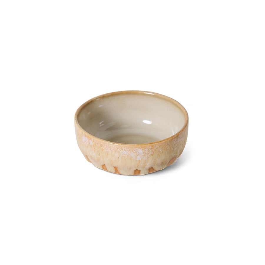 Small HKLIVING stoneware tapas bowl with reactive dunes glaze
