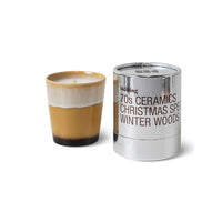 HKLIVING Winter Woods candle with silver gift packaging – 70s Ceramics Christmas edition
