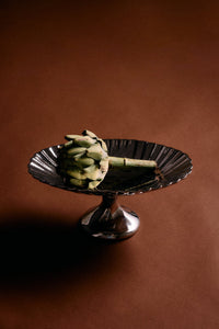 reflective chrome plateau pedestal bowl by hkliving with artichoke centrepiece