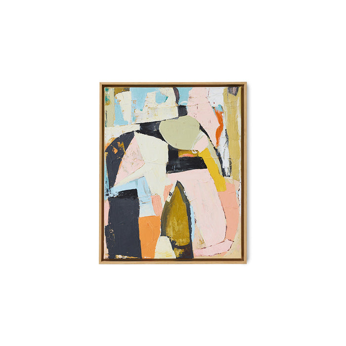 ‘Colour Compliment’ framed abstract artwork 43 x 53 cm with ash-veneered frame by HKLIVING.