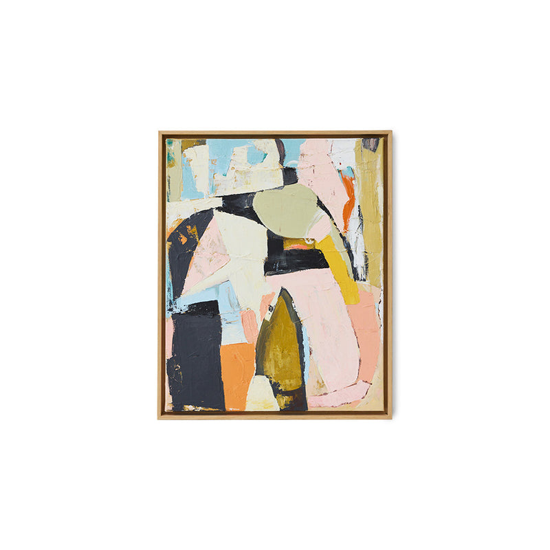 ‘Colour Compliment’ framed abstract artwork 43 x 53 cm with ash-veneered frame by HKLIVING.