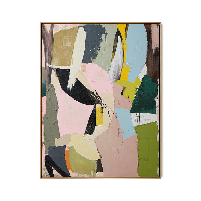 HKLIVING ‘Colour Cult’ framed abstract artwork 103 x 133 cm with ash-veneered frame.
